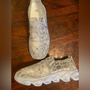 Silver glitter/sequin shoes